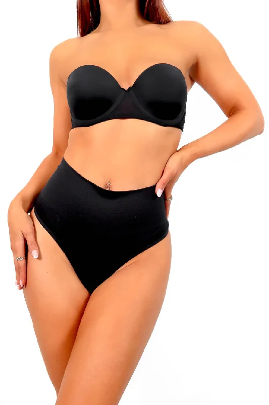 Suck It Up - Black Shapewear High Waist Control Thong