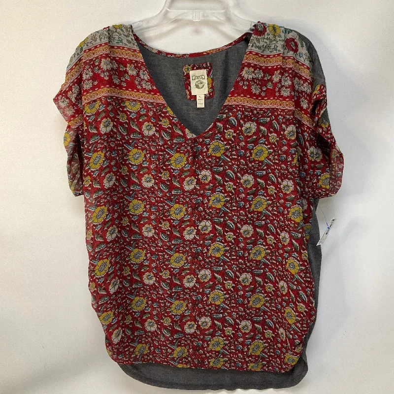 Top Long Sleeve By Tiny In Grey & Red, Size: Xl